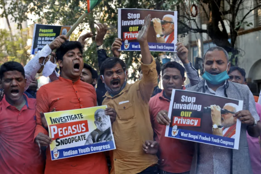 Pegasus Spyware India: Exposing the Silent Crackdown on Press Freedom 3 Pegasus Spyware India Protest Kolkata February 2022